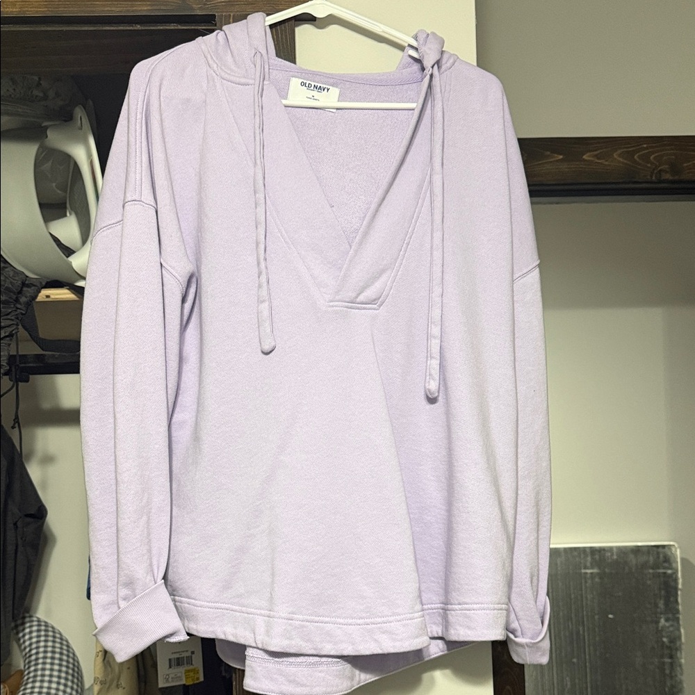 Old Navy Light Lavender V‑Neck Hoodie